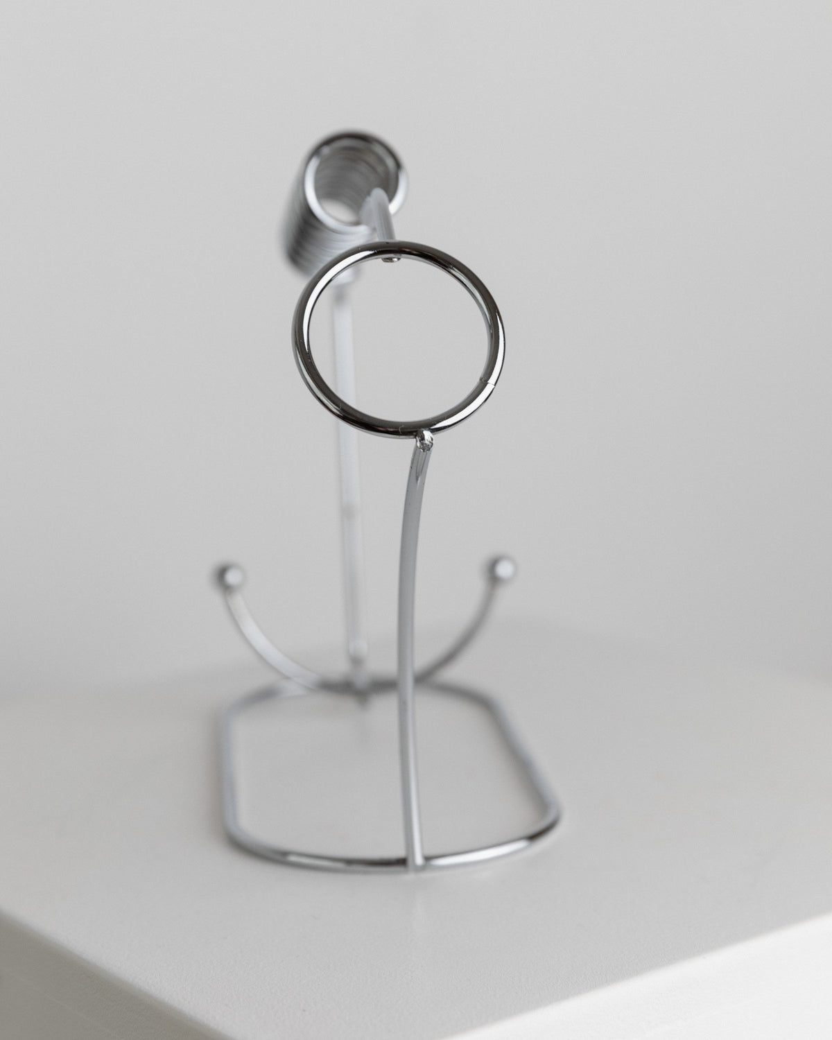 Vintage Bottle Holder Stainless Steel Spiral Space Age Design Italy 1980s