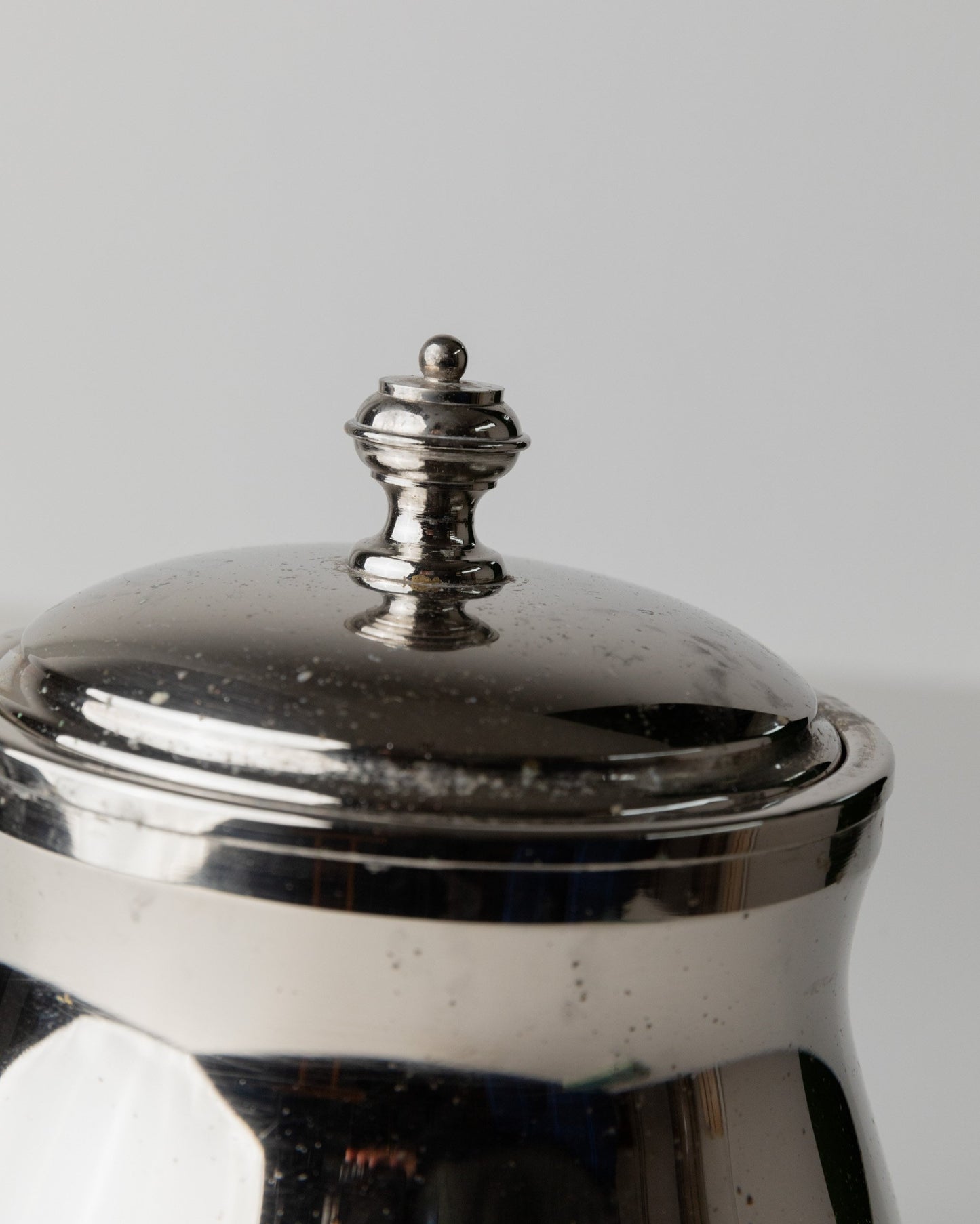 Vintage Eiseimer versilbert mit Deckel Glas Italien 60er Tischdeko Geschenk edel