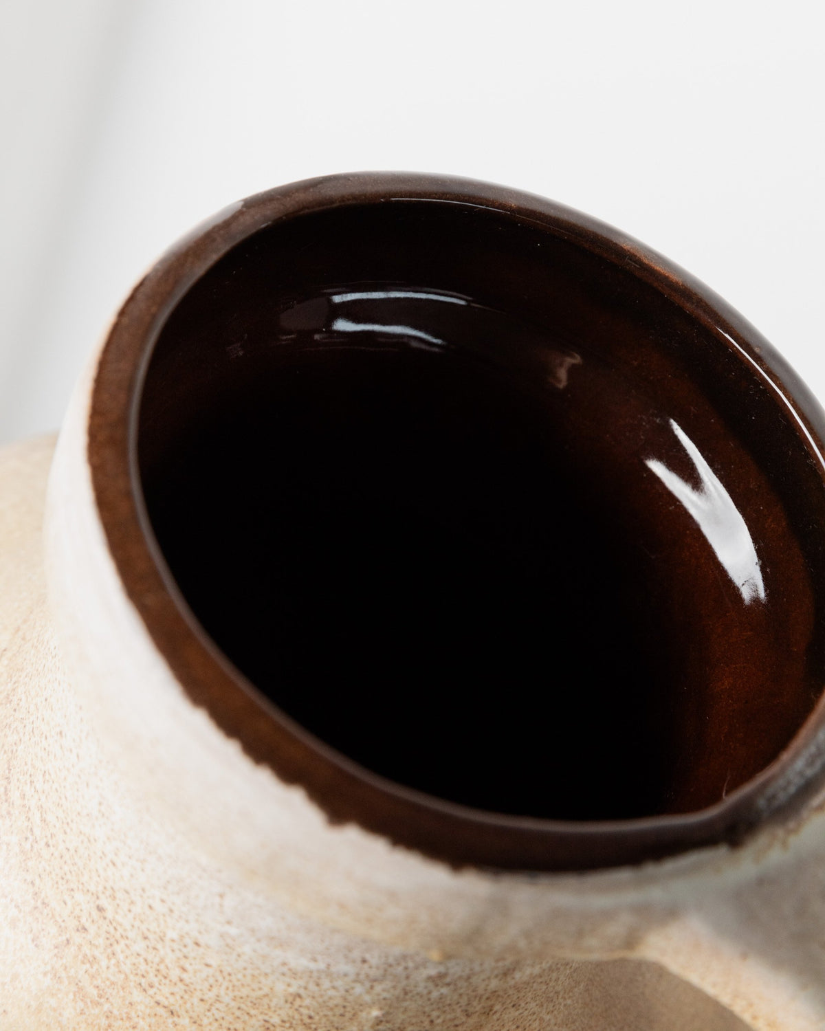 Vintage ceramic vase by Scheurich beige brown country house decoration 1970s