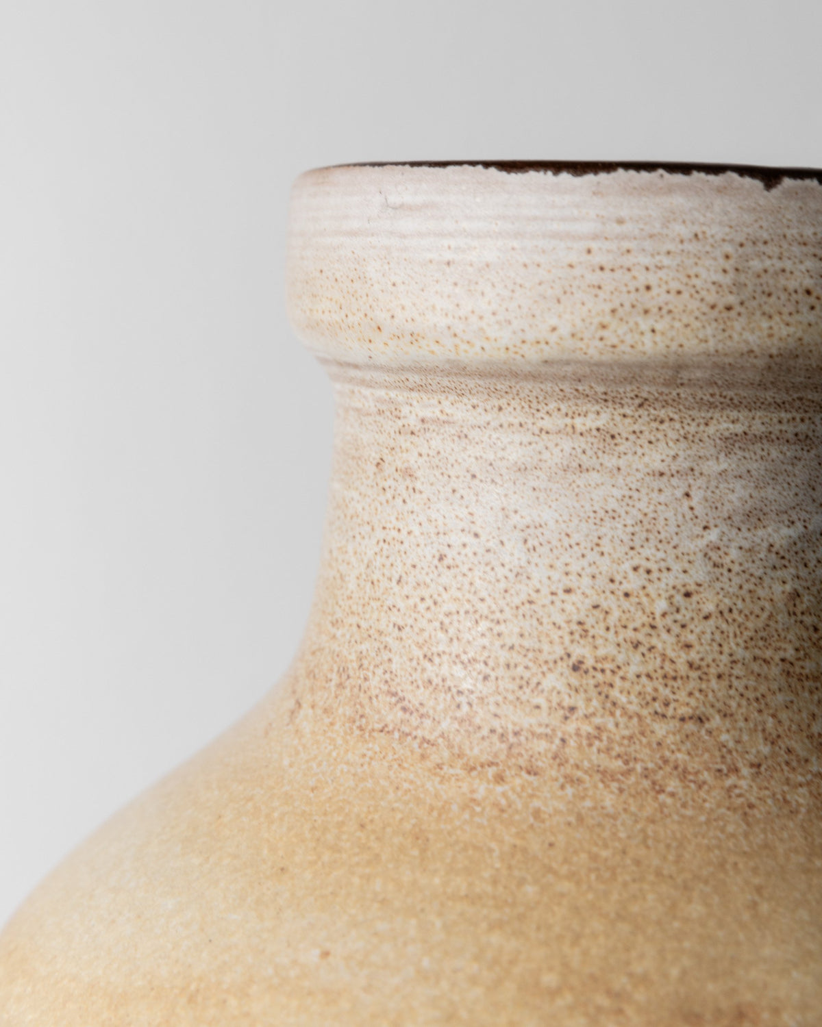 Vintage ceramic vase by Scheurich beige brown country house decoration 1970s
