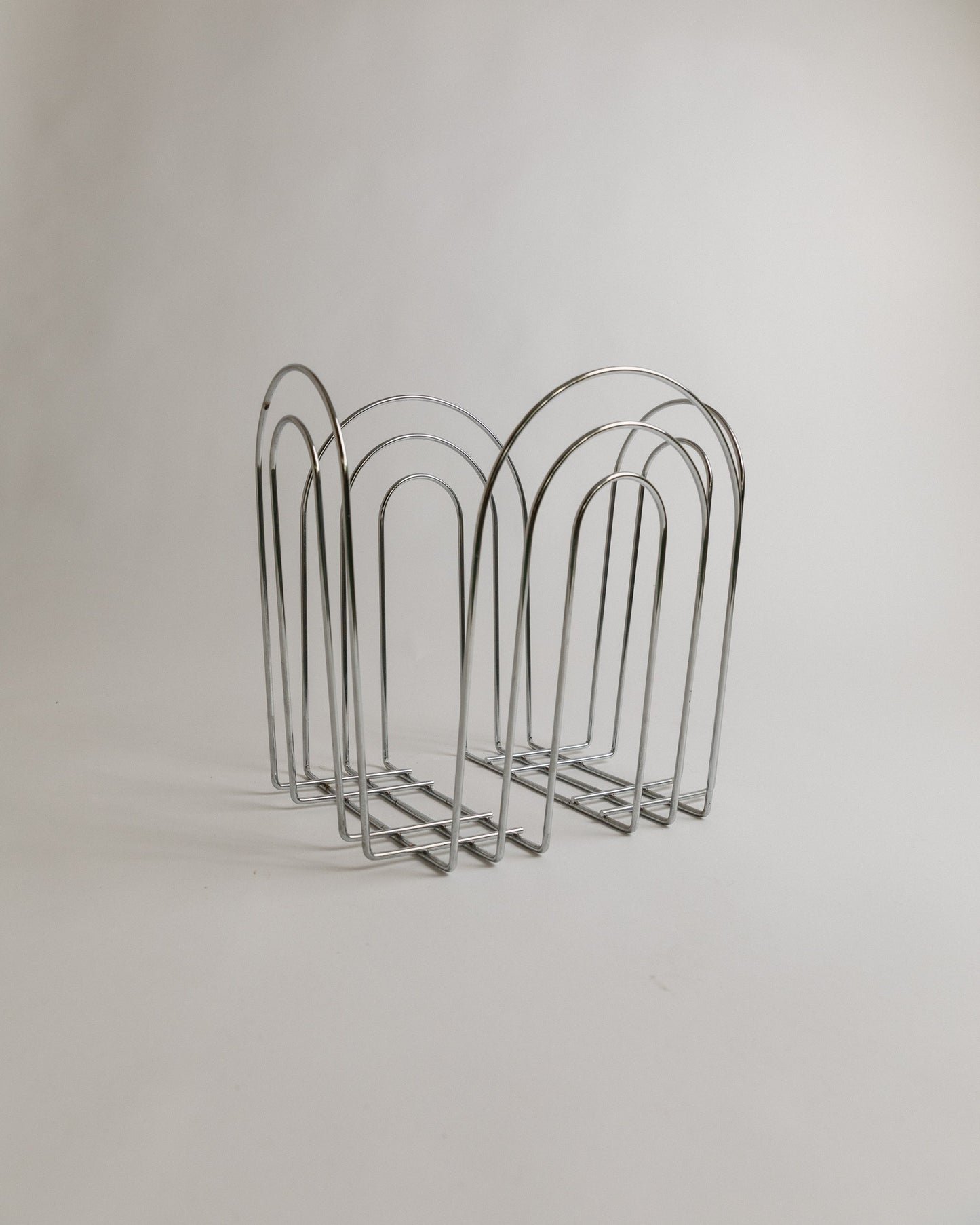 Panier en métal chromé vintage Space Age Design 1980s Retro Idée cadeau