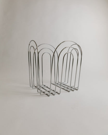 Panier en métal chromé vintage Space Age Design 1980s Retro Idée cadeau