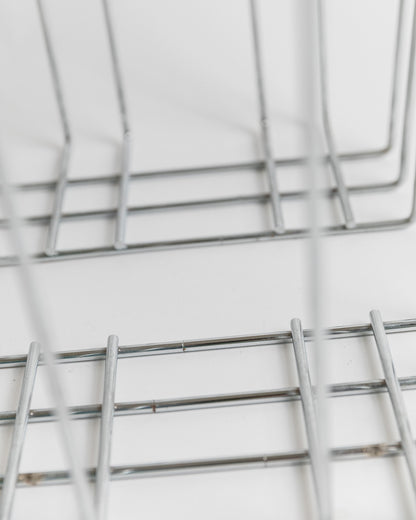 Panier en métal chromé vintage Space Age Design 1980s Retro Idée cadeau