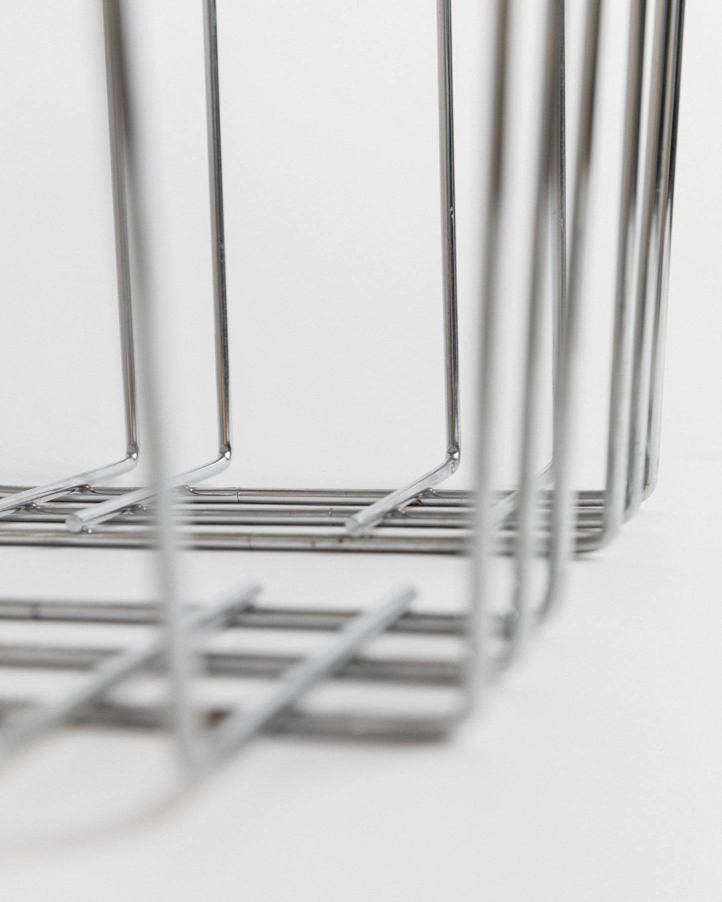 Panier en métal chromé vintage Space Age Design 1980s Retro Idée cadeau