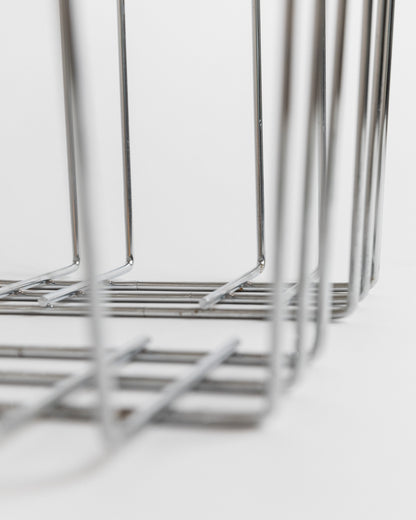 Panier en métal chromé vintage Space Age Design 1980s Retro Idée cadeau