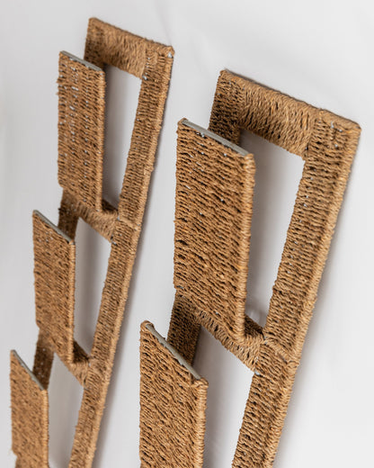 Vintage Magazinständer Rattan Mid Century Design Italien 1980er Set von 2 Beige Braun