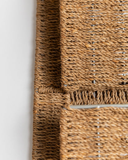 Vintage Magazinständer Rattan Mid Century Design Italien 1980er Set von 2 Beige Braun