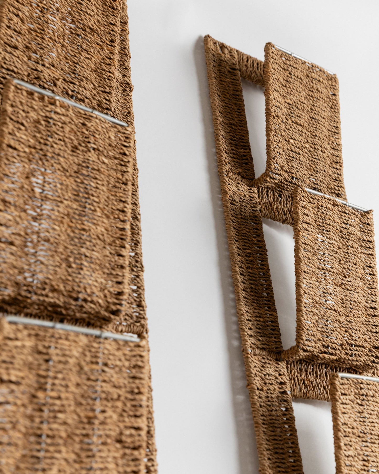 Vintage Magazinständer Rattan Mid Century Design Italien 1980er Set von 2 Beige Braun