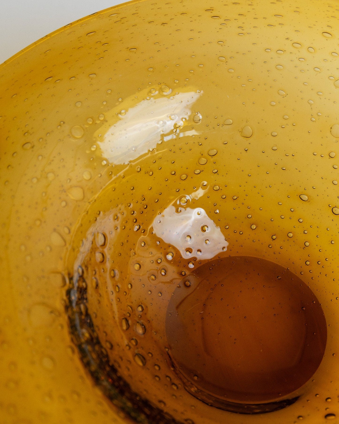 Vintage Schale Murano Glas groß bernsteinfarben mit Blasen Mid Century Design 1970er