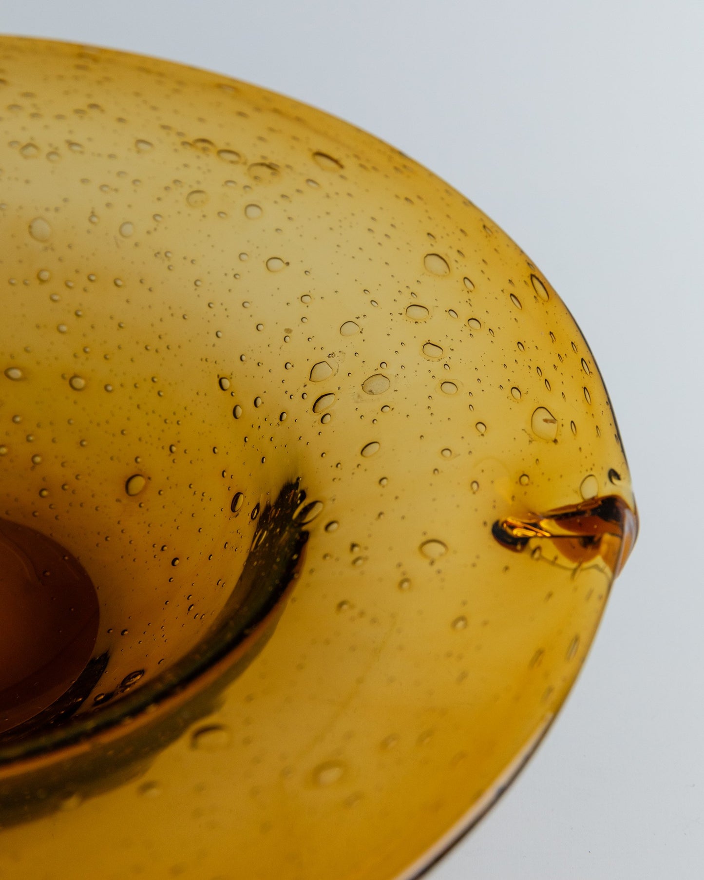 Vintage Schale Murano Glas groß bernsteinfarben mit Blasen Mid Century Design 1970er