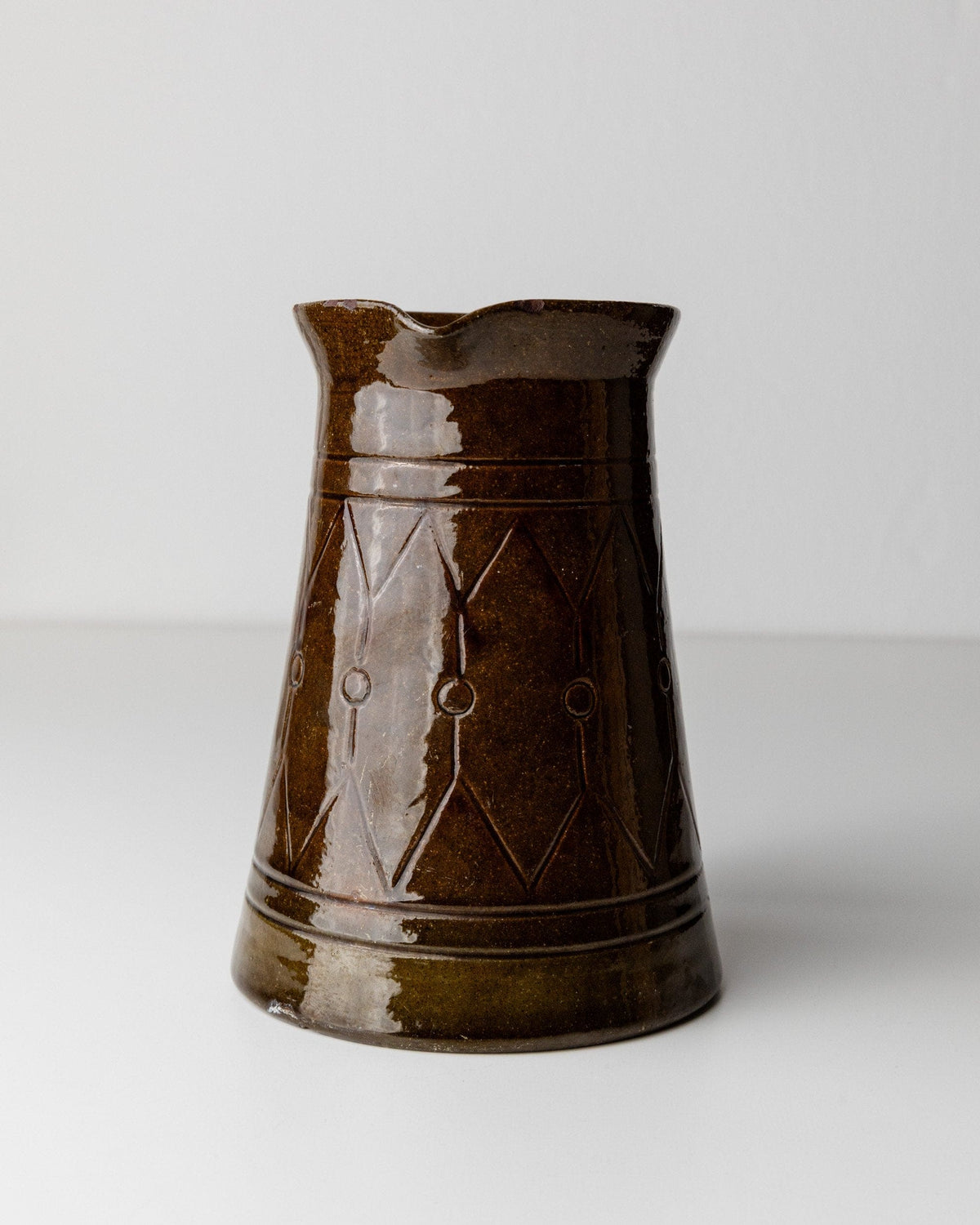Vintage Keramikvase mit Henkel von Urbano Fontana braun Italien 1970er