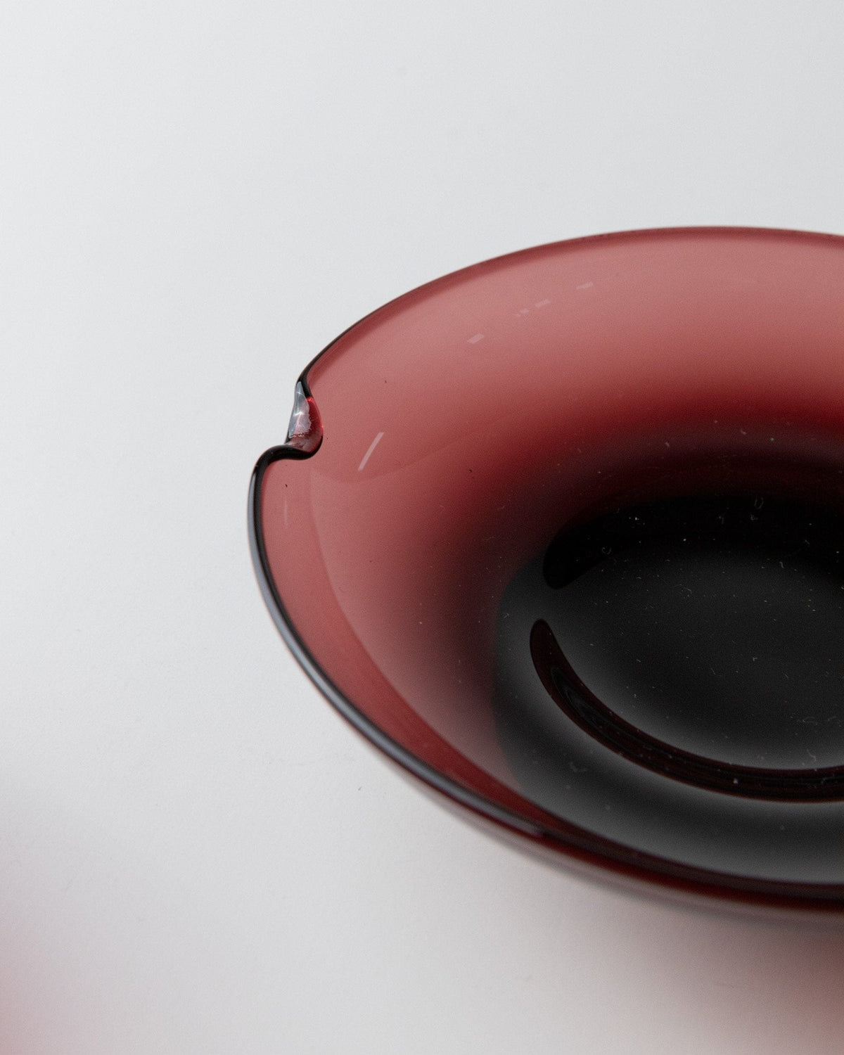 Vintage Ashtray Murano Glass Blackberry Dark Red Mid-Century Set of 2
