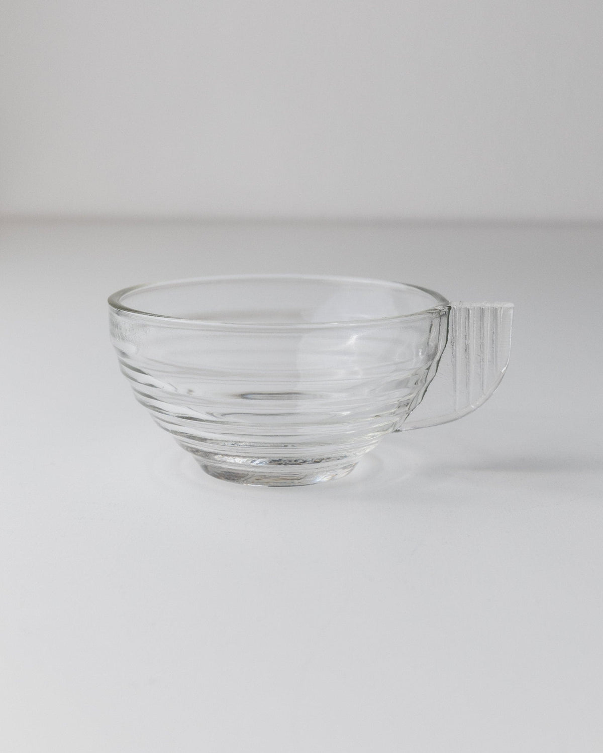 Vintage tea cup glass Italy 60s Art Deco transparent set of 4