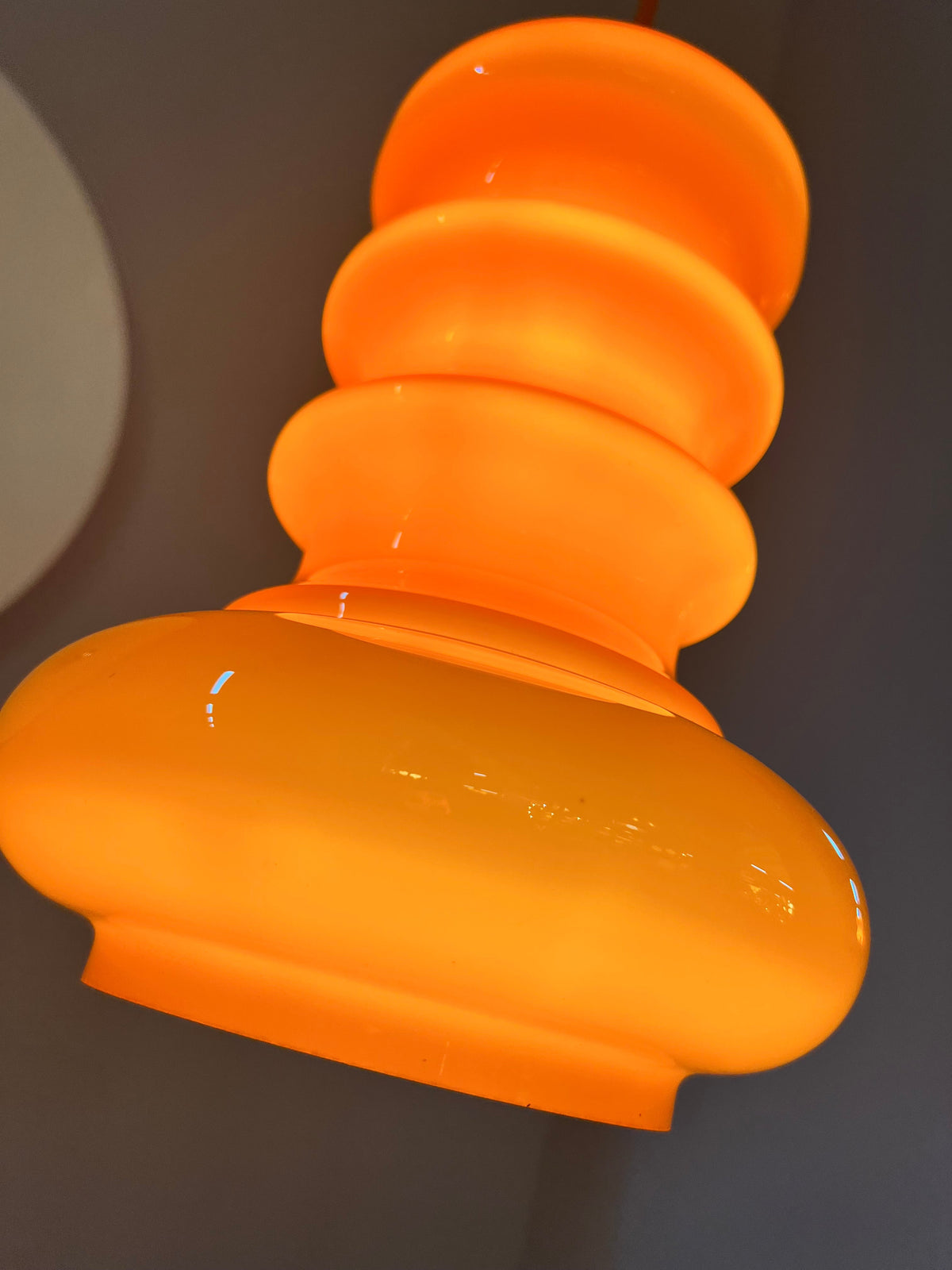 Vintage Hängelampe Glas orange