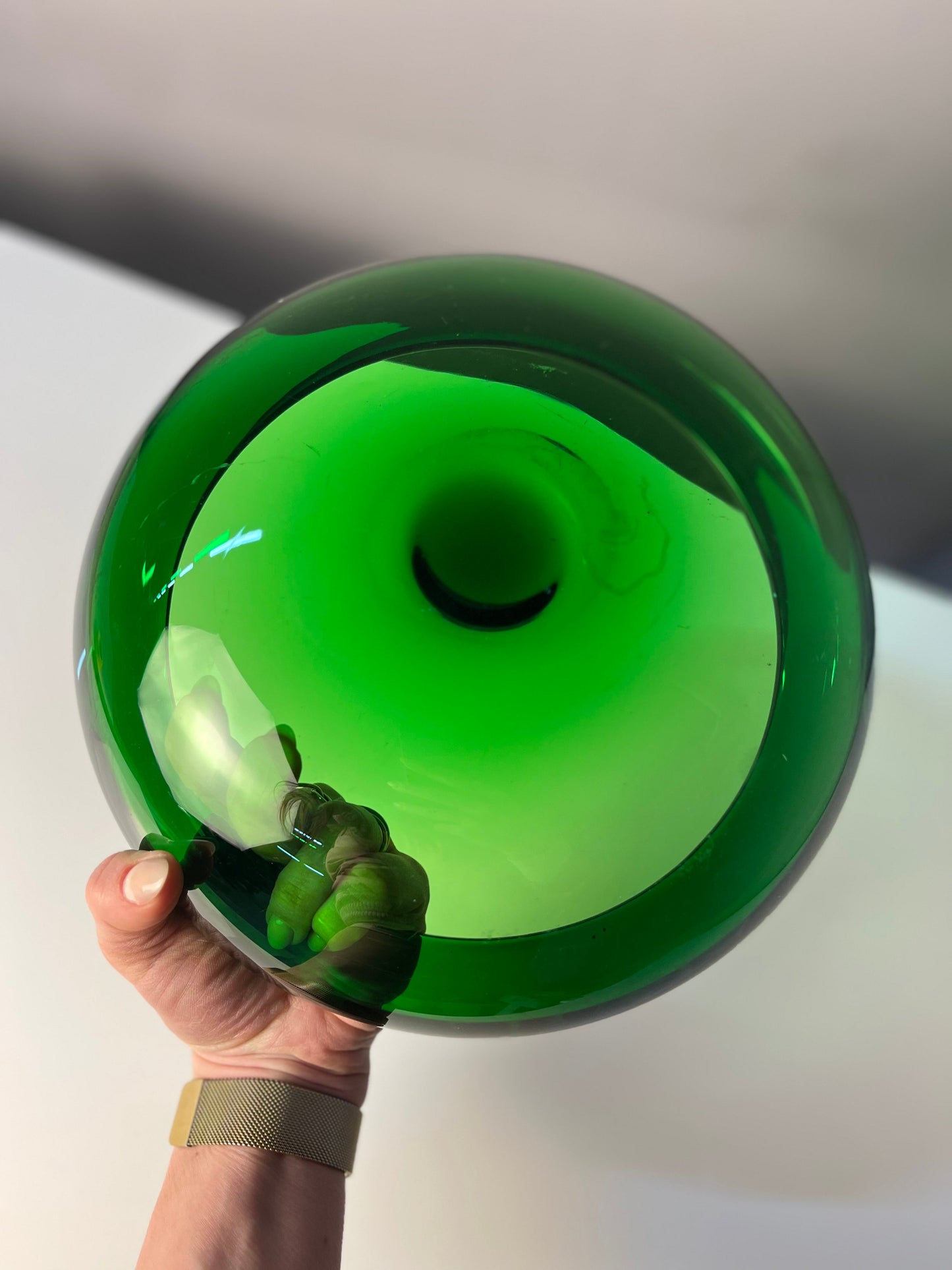 Vintage Glasschale 17792 von Per Lütken für Holmegaard grün Glas