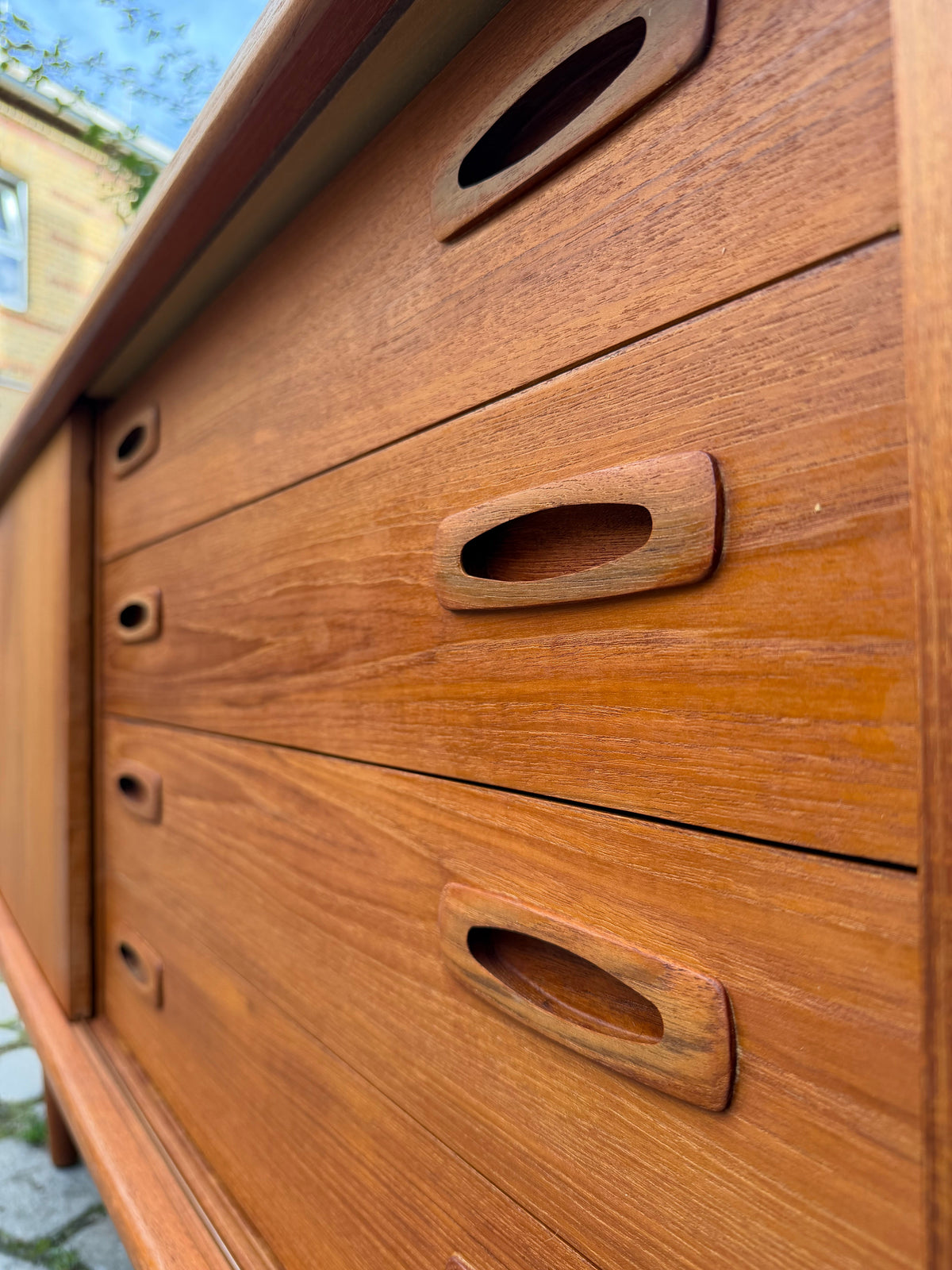 Sideboard Teak von H.P. Hansen, 220 cm