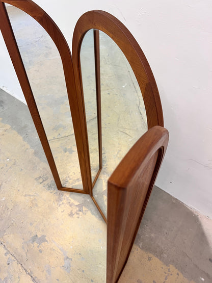 Vintage Wandspiegel von Fakse Furniture klappbar Teak