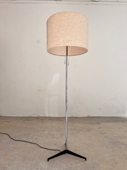Vintage Stehlampe von STAFF Chrom mit Stoffschirm