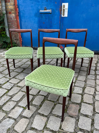 4x upholstered chair green rosewood