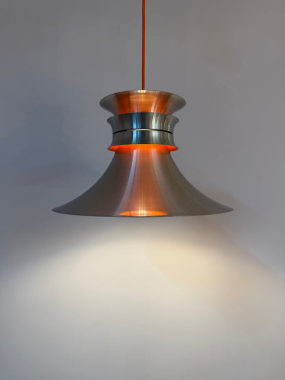 Vintage Hängelampe aus Aluminium, Dänemark 70er Jahre