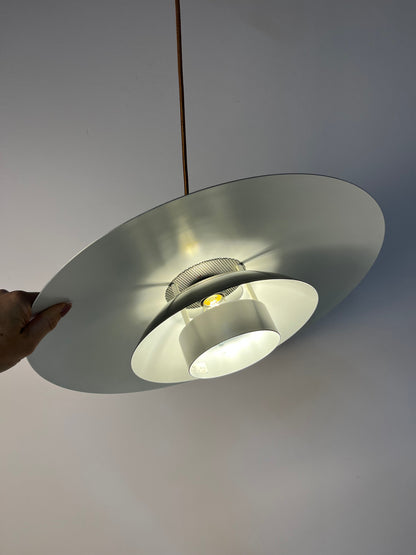 Vintage Hängelampe "Leto" von Top Lamper, silber-kupfer