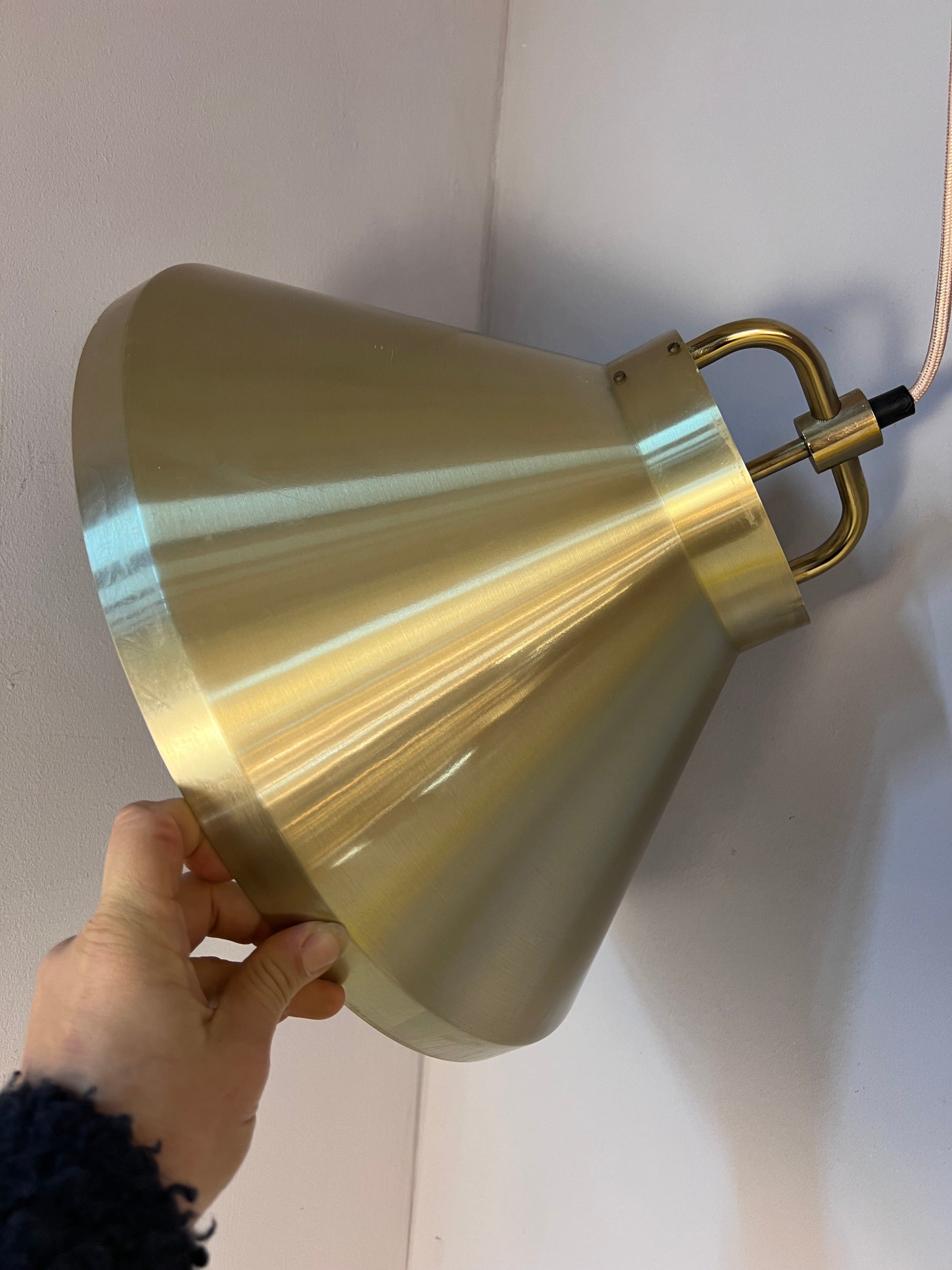 Vintage Hängelampe gold weiß von Fog und Mørup E27