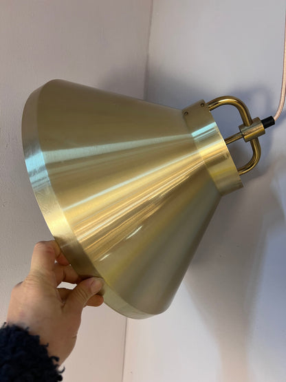 Vintage Hängelampe gold weiß von Fog und Mørup E27