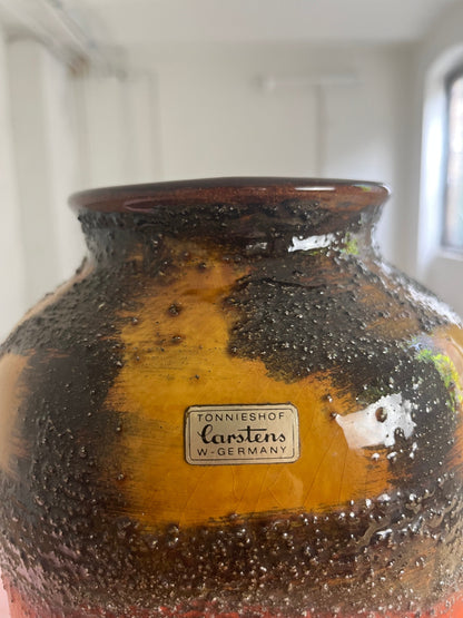 Vintage Vase 5071-38 Fat Lava orange brown by Carstens Keramik West Germany
