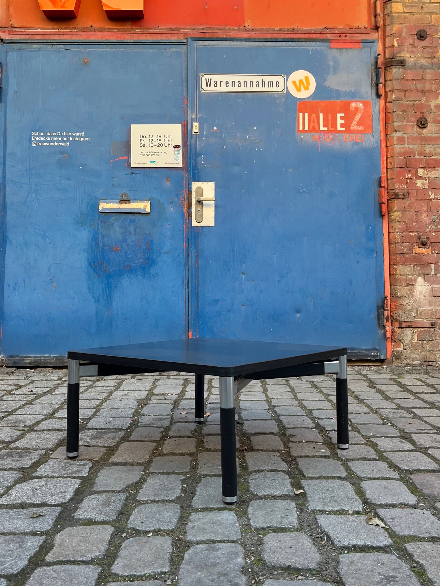 Vintage Couchtisch 712/T von Hans Peter Piehl für Wilkhahn, schwarz, quadratisch