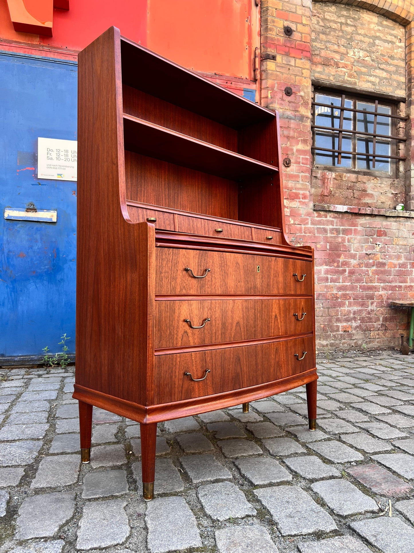 Bücherregal mit Sekretär und Kommode Teak Dänemark