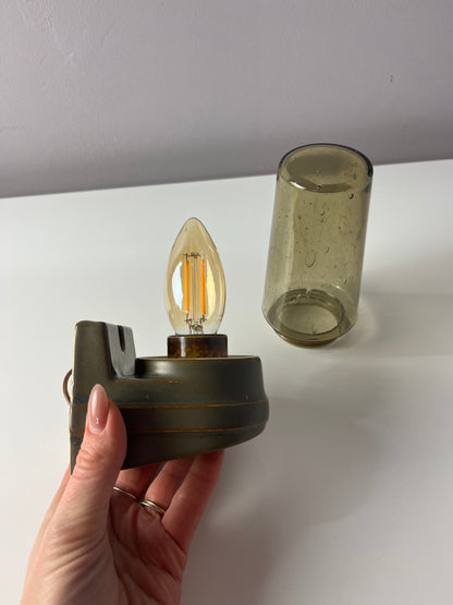 Vintage Wandlampe Modell 6080 Rauchglas von Sigvard Bernadotte für Ifö