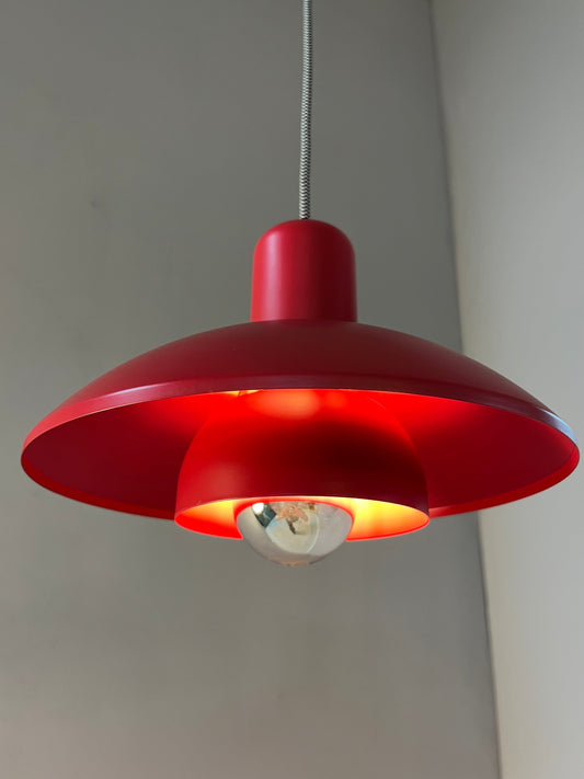 Vintage Hängelampe Typ 728 von Horn rot