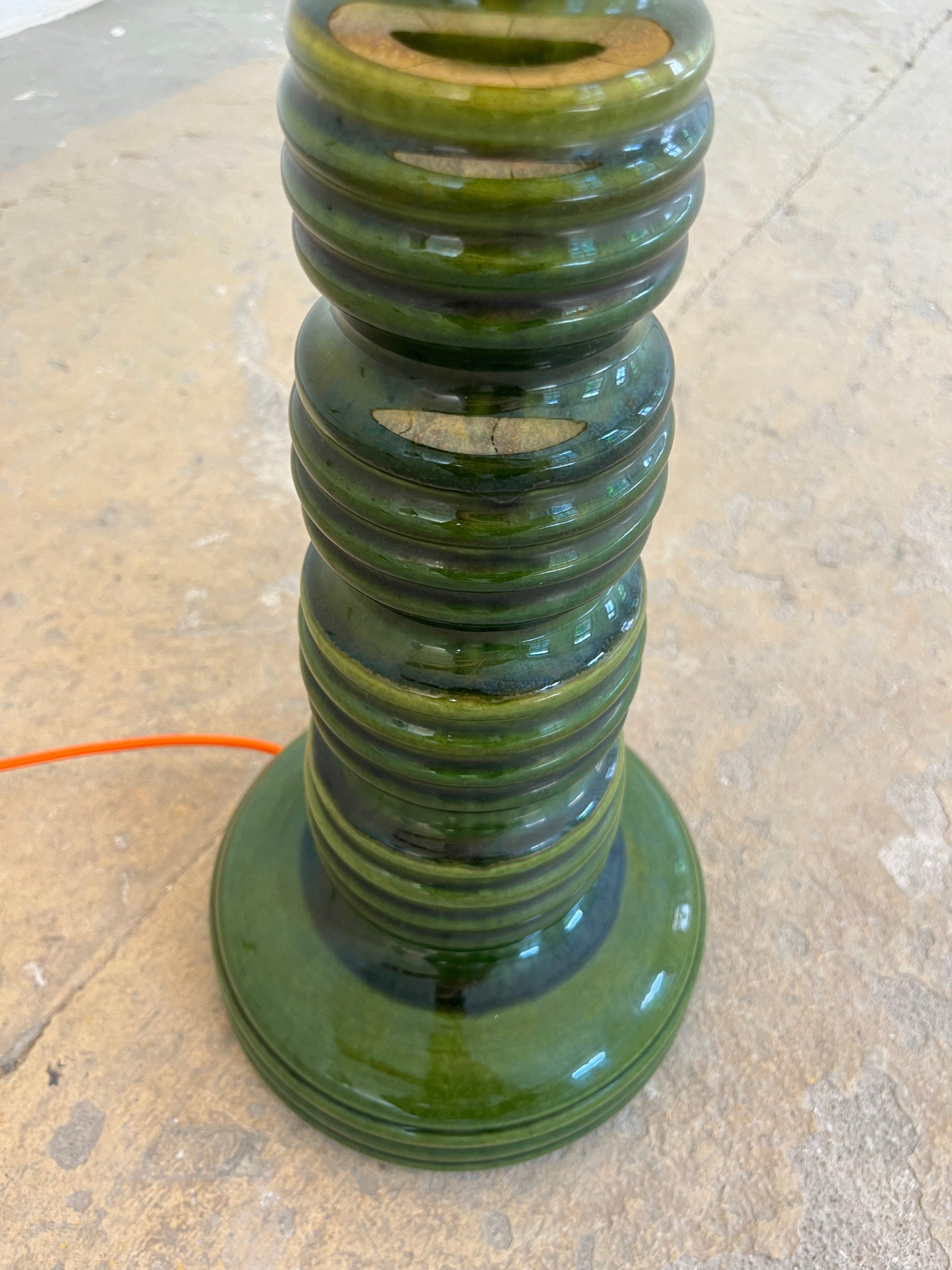 Vintage Stehlampe "No 476 50" von Aro Leuchten aus grüner Keramik