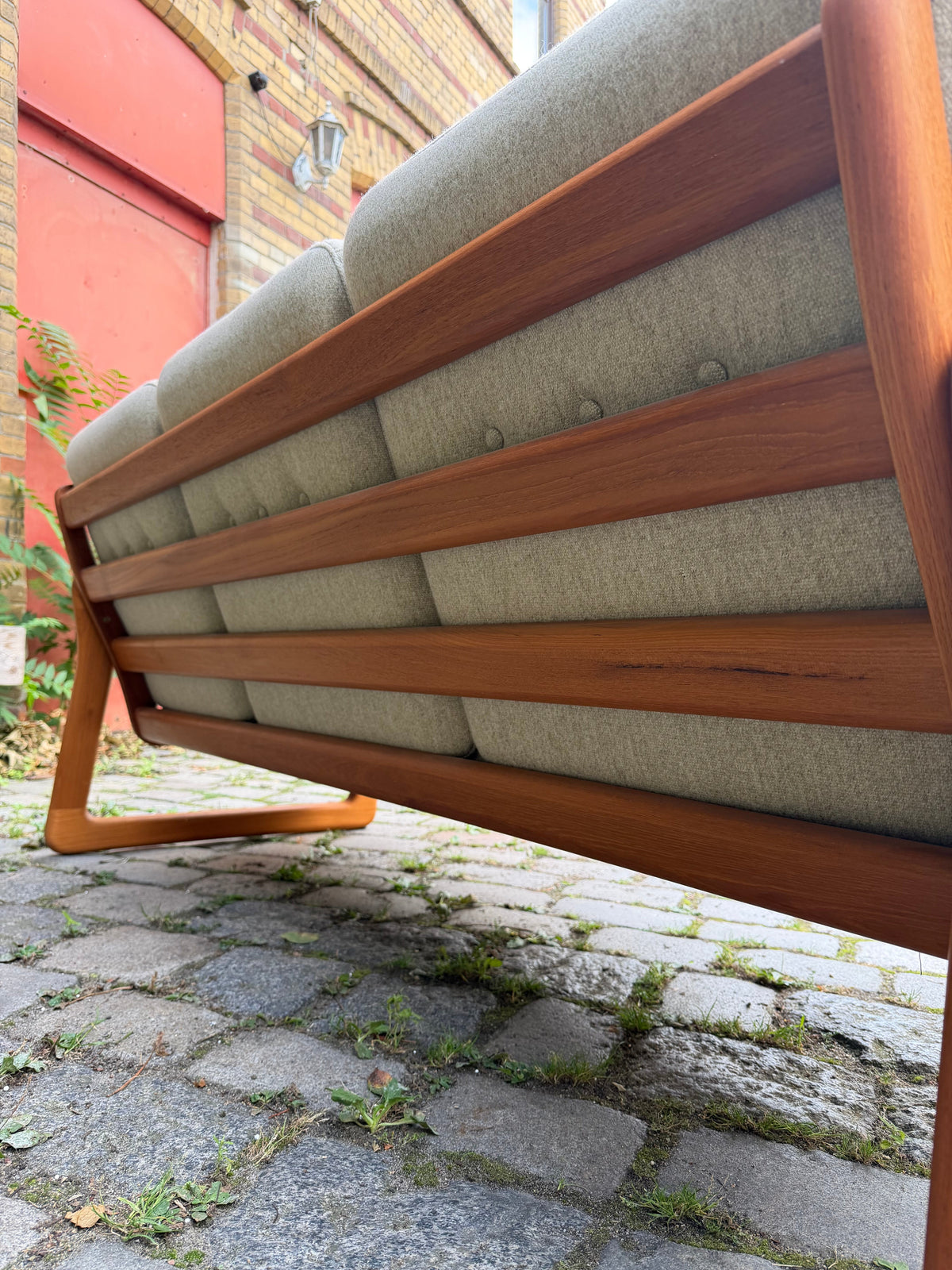 3-Sitzer Sofa Teak und Wolle von Holstebro Møbelfabrik