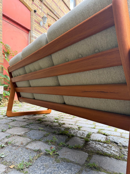 3-Sitzer Sofa Teak und Wolle von Holstebro Møbelfabrik