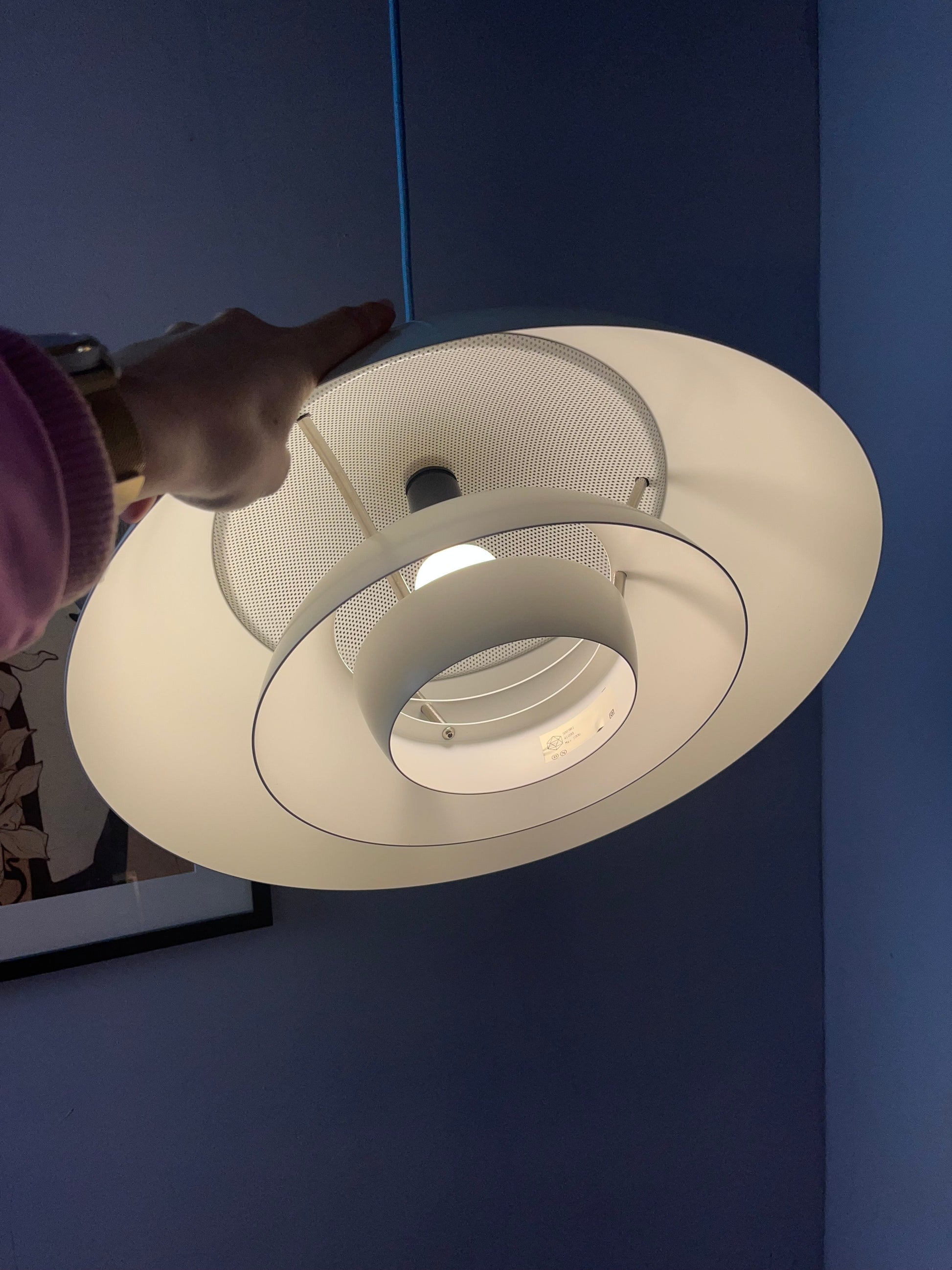 Vintage Hängelampe Safari weiß von Christian Hvidt für Nordisk Solar