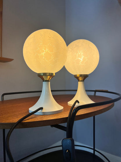 Lampe de chevet vintage avec base tulipe, lot de 2