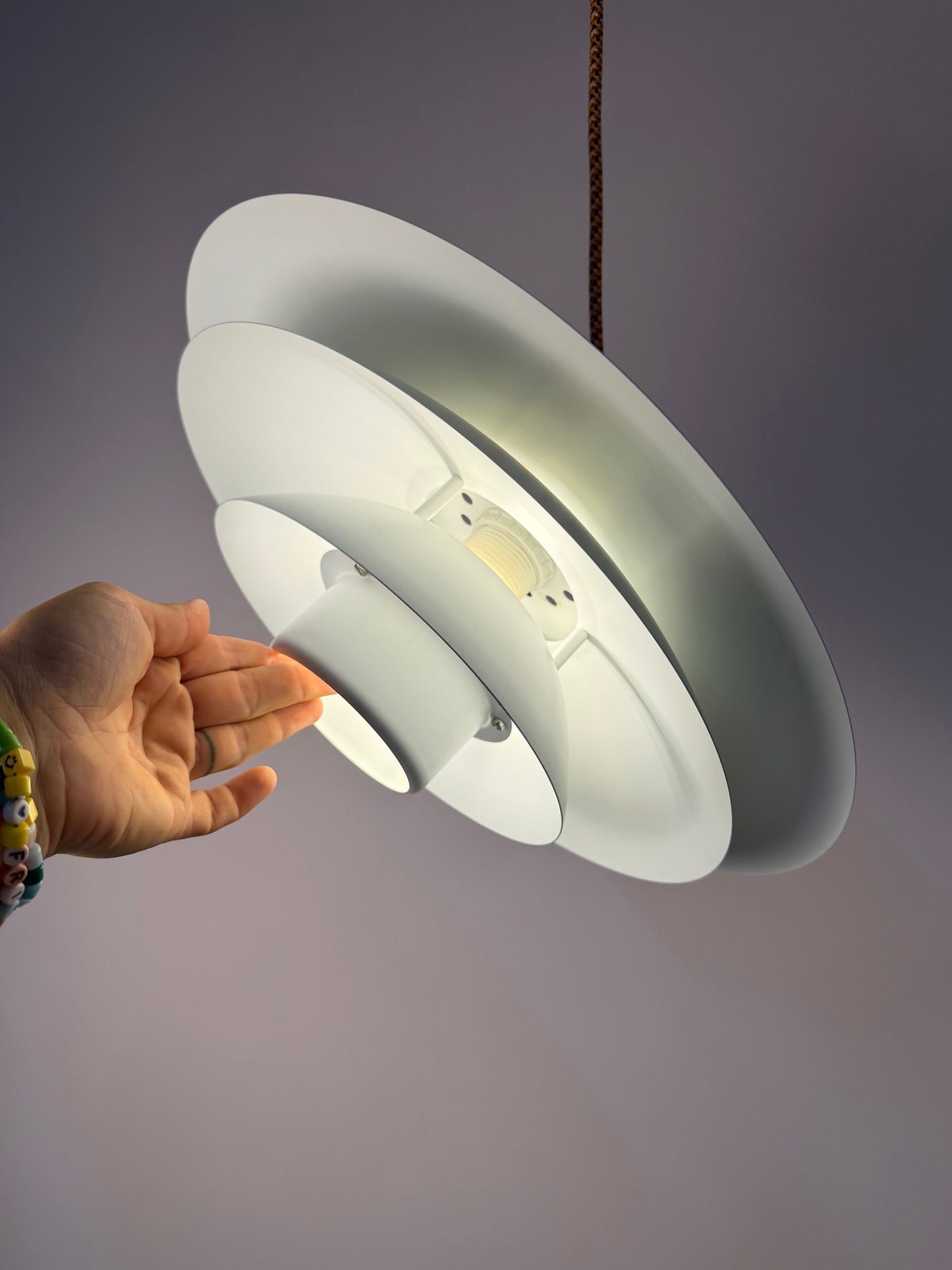 Vintage Lamellenlampe weiß von Top Lamper