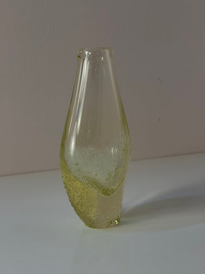 Vintage Vase gelb von Miloslav Klinger für Železný Brod Sklo
