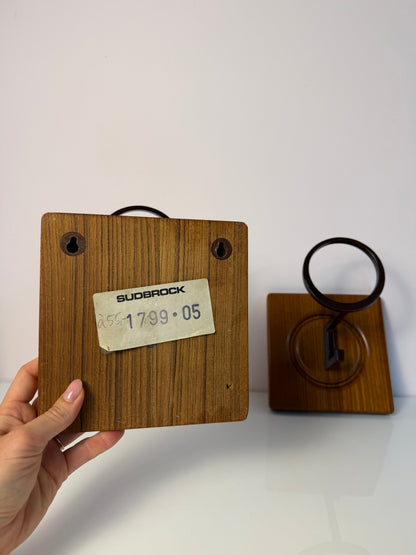 Set von 2 Vintage Wandhaken aus Teak von Sudbrock