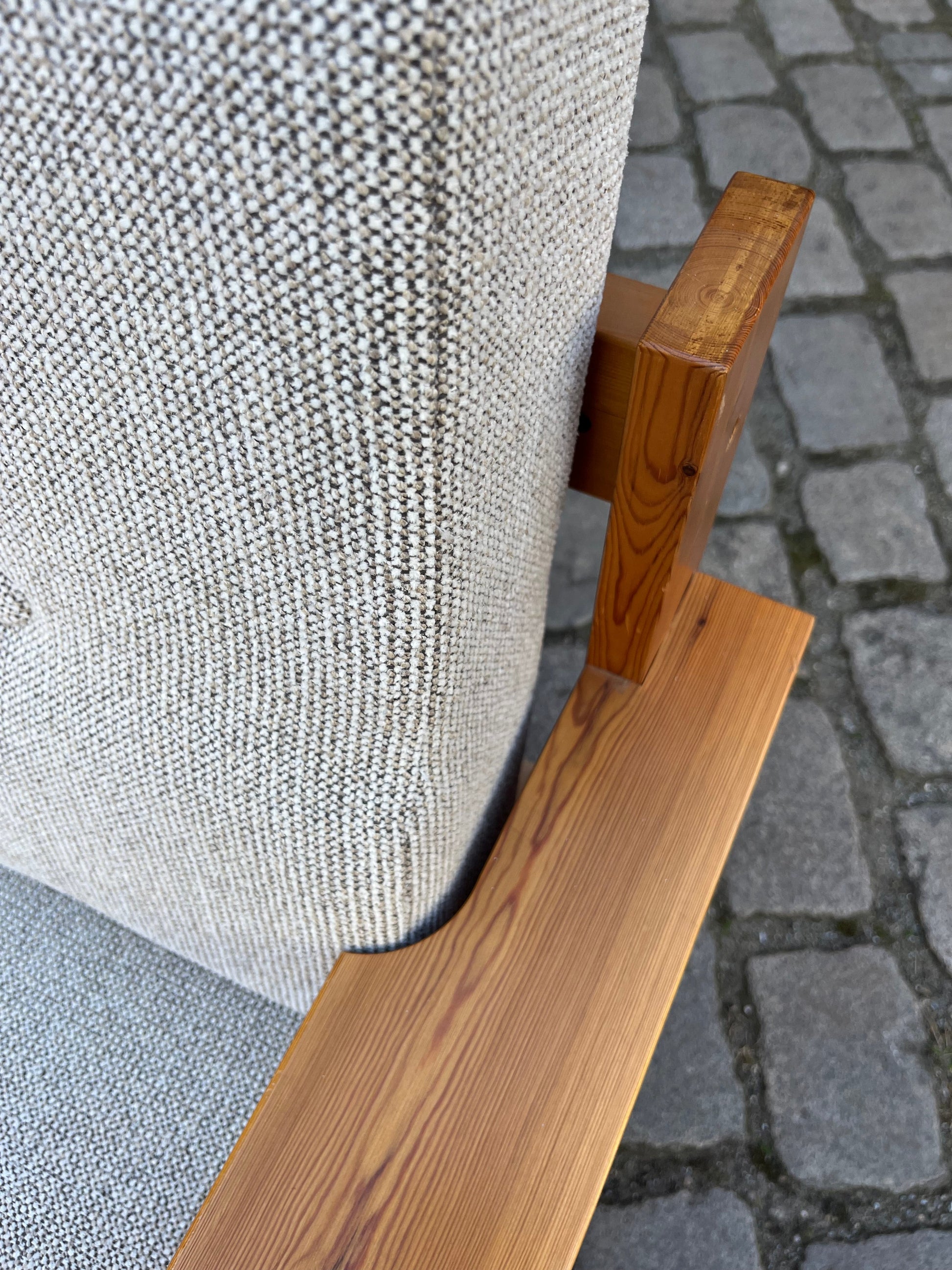 3-Sitzer Sofa beige grau Safari-Stil