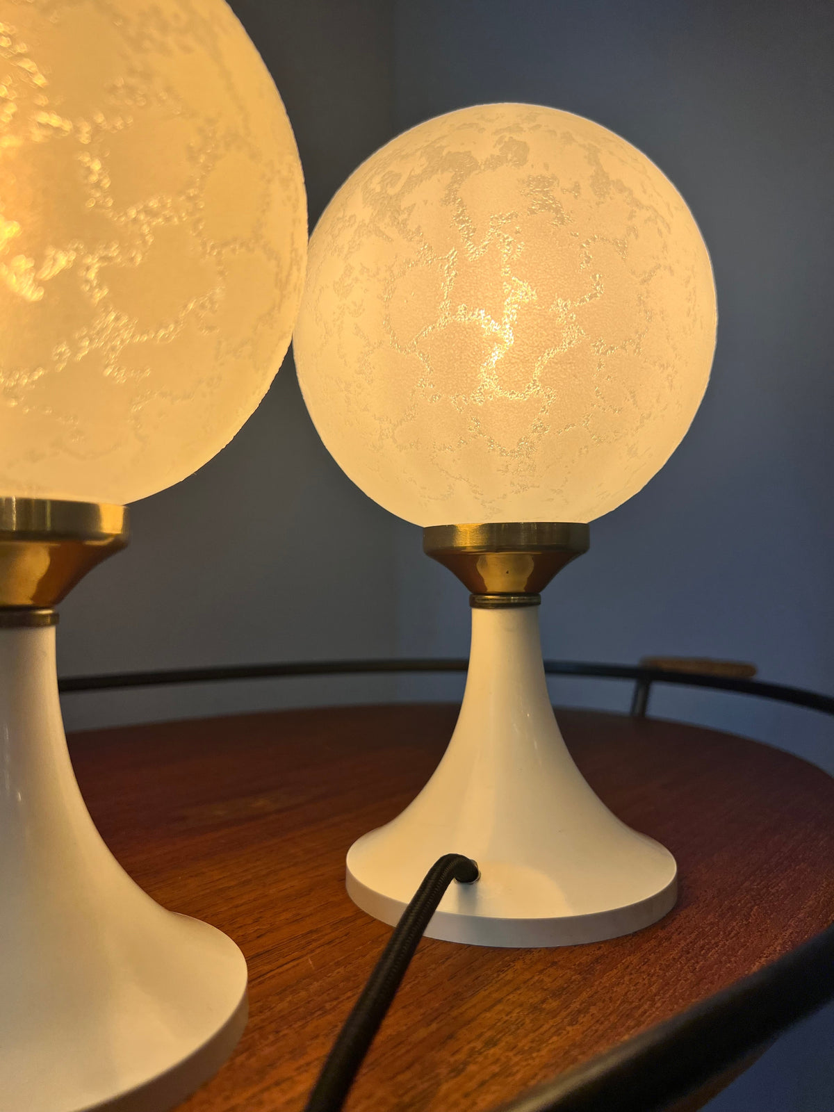 Lampe de chevet vintage avec base tulipe, lot de 2