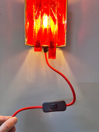 Vintage Wandlampe rot von Claus Bolby für Cebo Industry