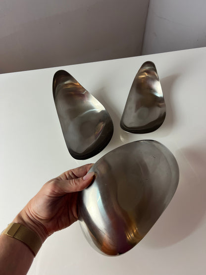 Vintage Servierschale Leaf von Helle Damkjær für Georg Jensen Set von 2