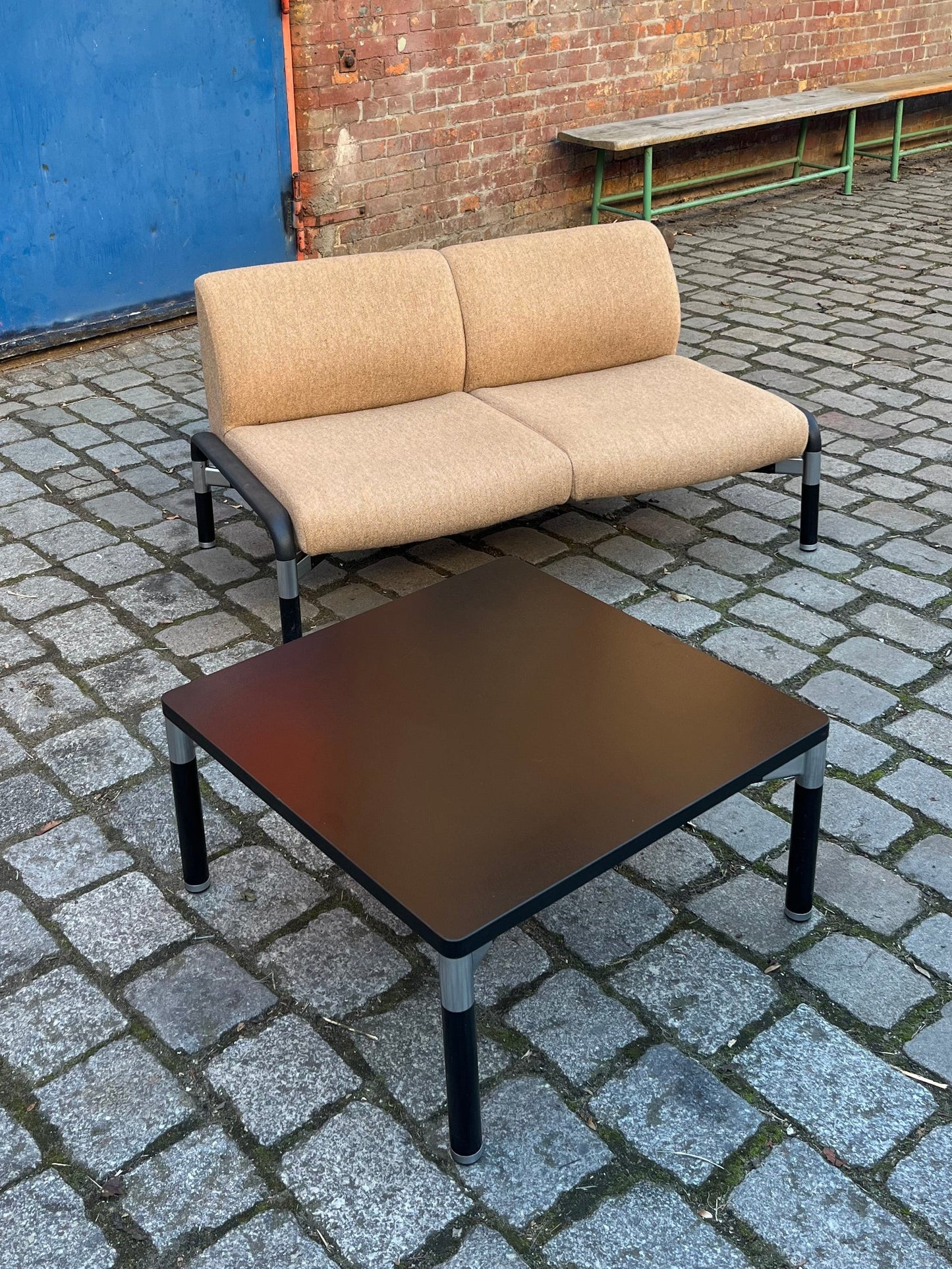 Vintage Couchtisch 712/T von Hans Peter Piehl für Wilkhahn, schwarz, quadratisch