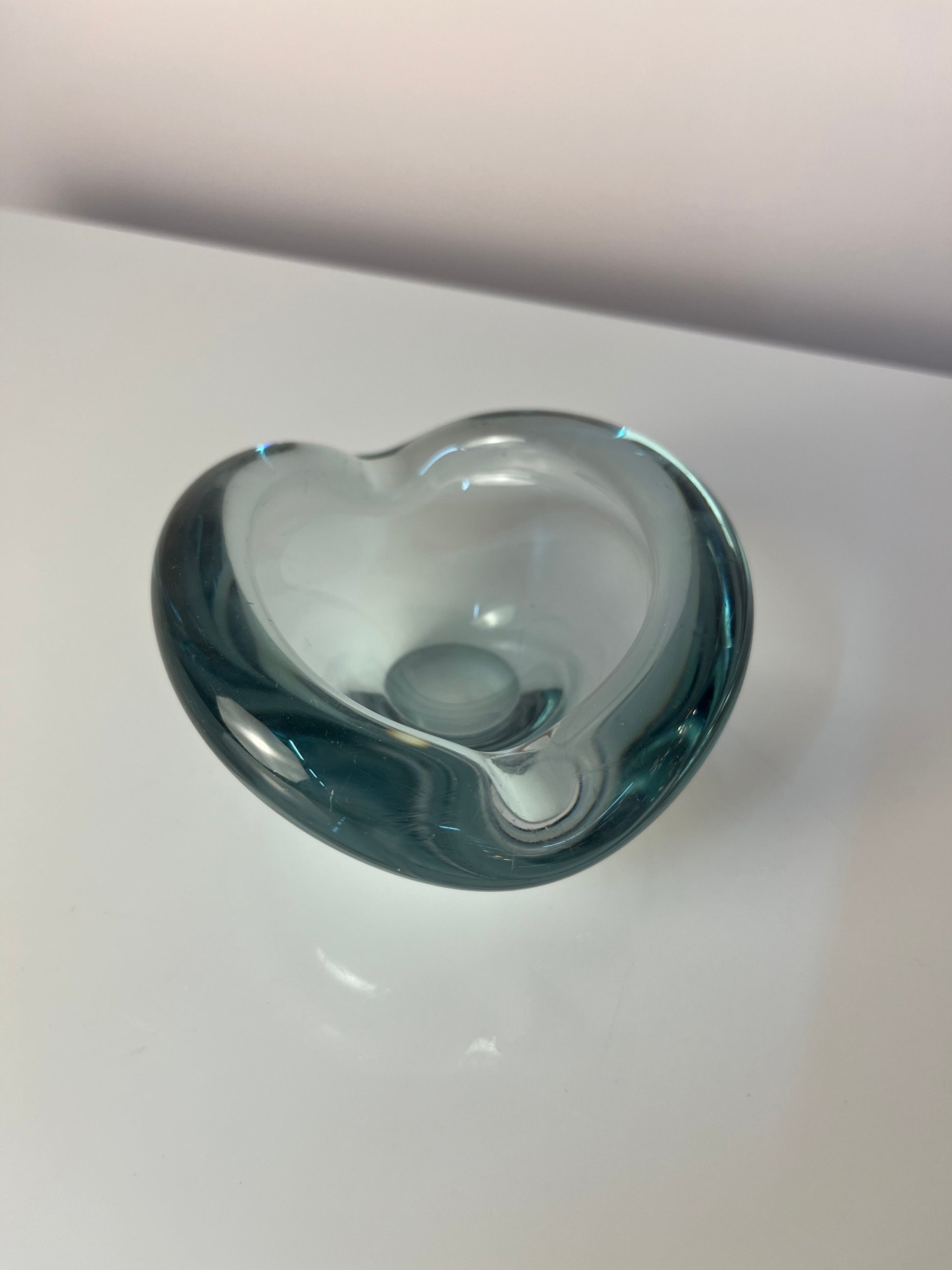 Vintage Aschenbecher von Per Lütken für Holmegaard hellblaues Glas