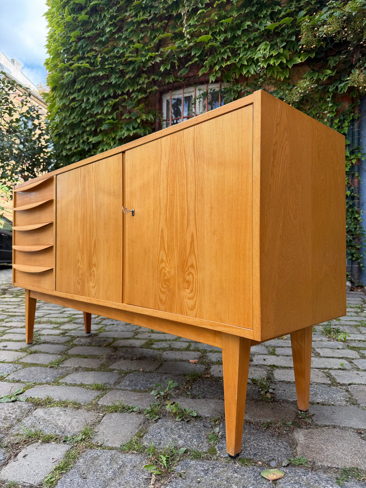 Vintage Sideboard Typ 602/K Esche von Franz Ehrlich für Hellerau