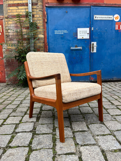 Vintage Sessel Senator Wolle von Ole Wanscher für Cado beige