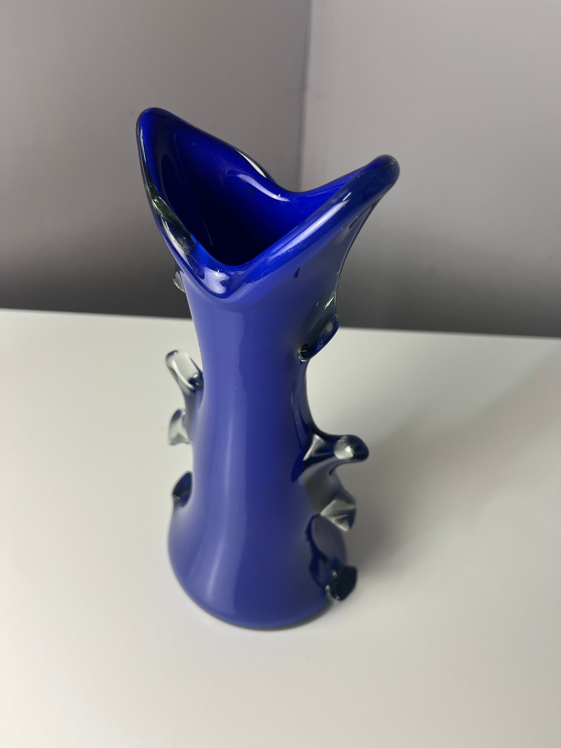Vintage Vase Shark Fin blau von HSG Tarnowiec