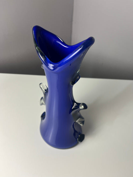 Vintage Vase Shark Fin blau von HSG Tarnowiec
